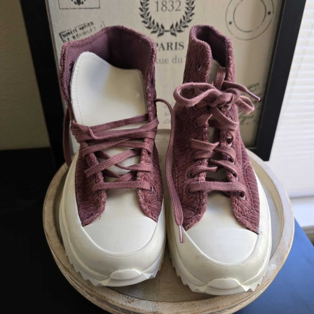Converse Women's High-Top Sneakers in Pink and White